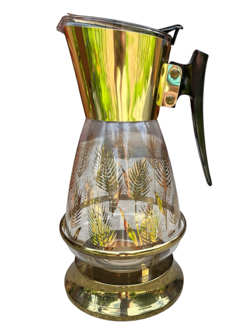 Colony Gold Accent Glass Coffee Carafe with Decorative Wheat Motif